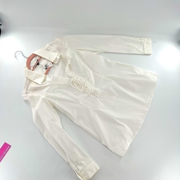 Fashionista White Long sleeves Blouse Size L Vintage made in USA - Picture 6 of 14